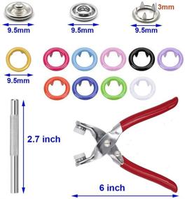 img 2 attached to ZTWEDEN 200 Sets Metal Snaps Button Tool Kit: Snap Fasteners for Clothing, Leathercraft, and Bag Making (10 Colors, 9.5mm)