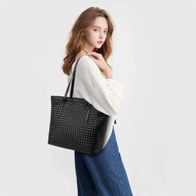 img 1 attached to 👜 Стильные женские сумки BINUSI Tote: кожаные сумки с молнией, идеальные для плеча, перекрестного ношения и повседневной моды