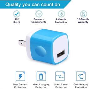 img 3 attached to 🔌 5-Pack USB Wall Adapter & Charger Cubes | Compatible with iPhone X/XR/8/7/6S Plus, Samsung Galaxy S10e/S10/S9, LG G8/G7 | 1A Travel Single Port Wall Charger Plug Charging Block Box