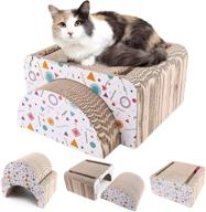 🐱 primepets 2-in-1 cat scratcher cardboard with ball - removable cat scratching board, catnip & corrugated lounge refills - ideal for large cats and kittens logo