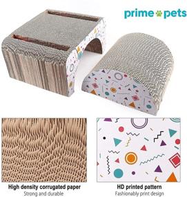 img 2 attached to 🐱 PrimePets 2-in-1 Cat Scratcher Cardboard with Ball - Removable Cat Scratching Board, Catnip & Corrugated Lounge Refills - Ideal for Large Cats and Kittens