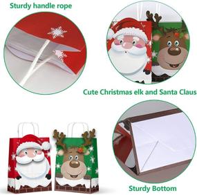 img 2 attached to 🎁 Christmas DIY Gift Paper Bags with Handles - 2 Styles Christmas Candy Treat Bags, ideal for Christmas Party Favor Bags (16 Pcs)