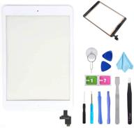 t phael white digitizer repair kit for ipad mini 1&amp;2 a1432 a1489 - touch screen digitizer replacement with ic chip + home button + tools + pre-installed adhesive logo