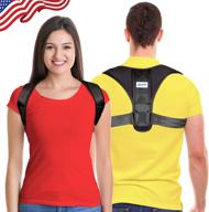 👍 universal adjustable posture corrector for men and women - upper back brace for clavicle support, neck & shoulder pain relief логотип