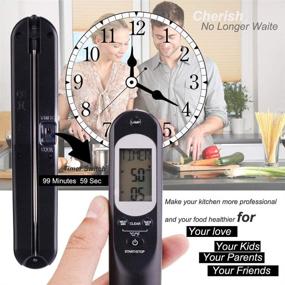 img 2 attached to Spightdex Digital Instant Meat Thermometer: USB Rechargeable, Built-in Food Temperature Guide, Alarm, Voice Prompt, Splash-Resistant - Ideal for Kitchen Cooking, BBQ, Grill, Water, Oil, Candy