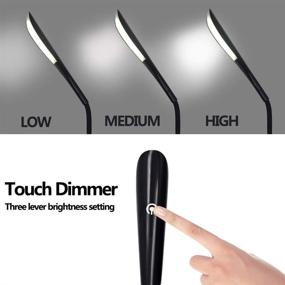 img 2 attached to 🌞 BUBOSPER Premium USB Reading Lamp: 14 LED, 3 Brightness Settings, Touch-Switch Laptop Light - Black