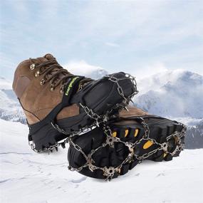 img 2 attached to ⛰️ EnergeticSky Upgraded Ice Cleat Spikes Crampons with Stainless Steel Spikes and Silicone, Ideal Boots for Hiking on Snowy, Icy Ground in Mountainous Terrain.