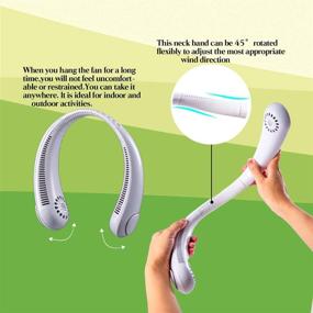 img 1 attached to 🌬️ Stay Cool and Comfortable Anywhere with the Portable Neck Fan - Hands Free Bladeless Design, 3-Level Air Flow, Super Quiet, Long Battery Life - Perfect for Sports, Office, and Outdoor Activities (White)