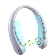 🌬️ stay cool and comfortable anywhere with the portable neck fan - hands free bladeless design, 3-level air flow, super quiet, long battery life - perfect for sports, office, and outdoor activities (white) logo