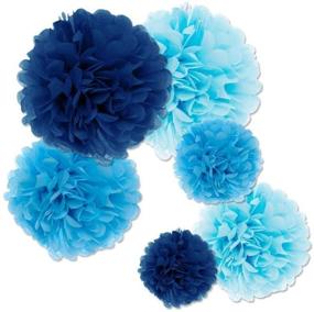 img 2 attached to 🎉 Monkey Home Navy Party Decor Kit: Tassel Tissue Paper Pom Poms, Flowers, and Fans – Perfect for Weddings, Festivals, and Parties