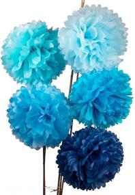 img 3 attached to 🎉 Monkey Home Navy Party Decor Kit: Tassel Tissue Paper Pom Poms, Flowers, and Fans – Perfect for Weddings, Festivals, and Parties