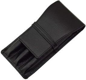 img 4 attached to Premium Black Leather Fountain Pen Case: Stylish 3 Pens Pouch with Separate Slots for Organized Carrying