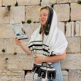 img 1 attached to Israel Spelled Tallit Prayer Shawl - Stylish Women's Accessories