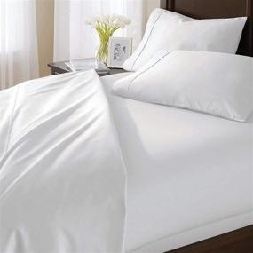 img 3 attached to 🛏️ Premium 400-Thread-Count King Cotton-Sheets Set: Soft Sateen White Solid Sheets for King Size Beds - Deep Pocket Design for Mattresses Up to 16 inches
