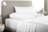 🛏️ premium 400-thread-count king cotton-sheets set: soft sateen white solid sheets for king size beds - deep pocket design for mattresses up to 16 inches logo