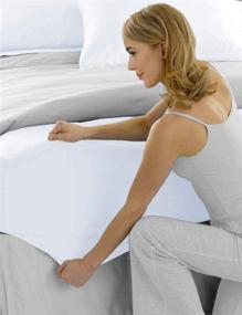 img 2 attached to 🛏️ Premium 400-Thread-Count King Cotton-Sheets Set: Soft Sateen White Solid Sheets for King Size Beds - Deep Pocket Design for Mattresses Up to 16 inches