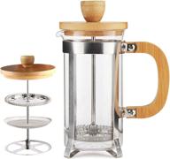 ☕ sivaphe 12 oz french press coffee/tea maker: small espresso press with stainless steel filter, high borosilicate carafe, and bamboo handle - single server coffee maker logo