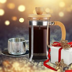 img 3 attached to ☕ Sivaphe 12 oz French Press Coffee/Tea Maker: Small Espresso Press with Stainless Steel Filter, High Borosilicate Carafe, and Bamboo Handle - Single Server Coffee Maker