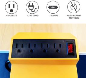 img 3 attached to 🔌 Ankuoo Desk Clamp Power Strip: Removable Socket with 12FT Long Cord for Outdoor, Workbench, Home & Office – UL and ETL Listed, Desk Accessories in Yellow