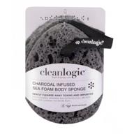🧽 charcoal infused foam sea sponge - clean logic logo