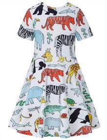 img 3 attached to RAISEVERN Cute Sleeve Girls' Clothing with Toddler Dinosaurs Pattern