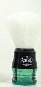 img 1 attached to Green-Handled Omega Shaving Brush with Synthetic Bristles