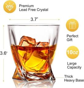 img 3 attached to 🥃 Farielyn-X Crystal Whiskey Glasses: Set of 6 Premium Scotch Tumblers for Bourbon, Cocktail, Cognac & More - 10oz Large Crystal Glass Cups for Men & Women