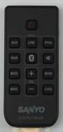 📱 enhanced factory-new remote control wir113001-fa05 | compatible with sanyo fwsa205e sound base featuring bluetooth wireless connectivity logo