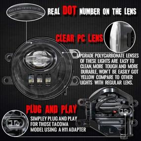 img 3 attached to 🔦 Усовершенствованный набор водонепроницаемых противотуманных фар с LED-подсветкой для Tacoma 2016-2019, сборка комплекта фирменных из фар с мощностью 54 Вт - 1 пара в черном цвете