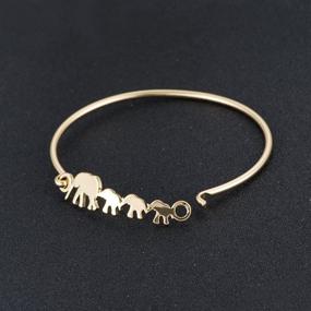 img 2 attached to 🐘 SENFAI Mama and Her 3 Children Family Bangle Bracelet: Elephant Stainless-Steel Trio for Mom and Daughter Triplets