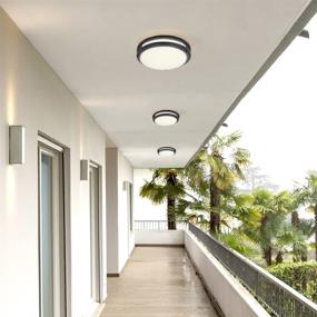 img 1 attached to 🔆 Maxxima LED Flush Mount Ceiling Light Fixture, 14" Black Round Light - Dimmable, Warm White, 1650 Lumens, 3000K