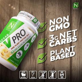 img 2 attached to 🌱 NutraKey V-Pro: Organic, Vegan, Low Carb Protein Powder with 20g Protein (Vanilla Cookie) 1.78lb - Gluten Free Option Included