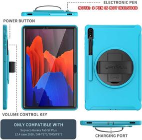 img 3 attached to BATYUE Galaxy Tab S7 Plus Case With Screen Protector+S Pen Holder+Hand Strap+Rotating Kickstand