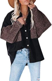 img 2 attached to Dcohmch Oversized Patchwork Contrast Boyfriend Women's Clothing in Coats, Jackets & Vests