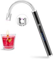 🕯️ fubarbar candle lighters: usb rechargeable long flexible wand for safe flameless electric arc candles light - perfect for birthday, outdoor charcoal camping, bbqs, and fireworks (black) logo