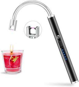 img 4 attached to 🕯️ Fubarbar Candle Lighters: USB Rechargeable Long Flexible Wand for Safe Flameless Electric Arc Candles Light - Perfect for Birthday, Outdoor Charcoal Camping, BBQs, and Fireworks (Black)