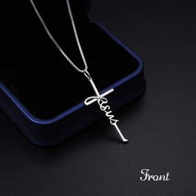 img 1 attached to Sacred Cross Necklace: 925 Sterling Silver Infinity Heart Pendant for Women - Perfect Christian Gift