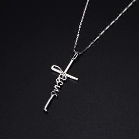 img 3 attached to Sacred Cross Necklace: 925 Sterling Silver Infinity Heart Pendant for Women - Perfect Christian Gift