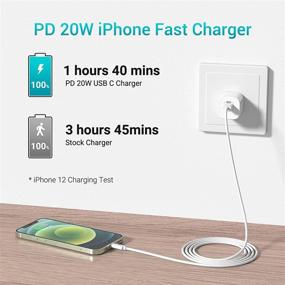 img 3 attached to 🔌 Novtech MFi Certified iPhone Fast Charger - 20W USB C Wall Charger Plug with 6.6FT C to Lightning Cable - Power Delivery 3.0 Quick Charger Block for iPhone 13 12 11 XS XR X 8 Plus SE 2020 iPad - White