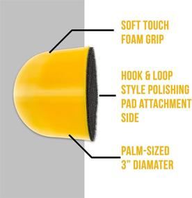 img 2 attached to 👐 TCP Global 3" Palm Grip Mini Hand Foam Sanding & Polishing Pad Holder - Effortlessly Buff, Polish, and Wet-Sand with Precision