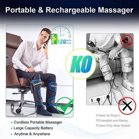 img 2 attached to Comrelax Leg Massager Calf Massager Air Compression with Heat - Portable Rechargeable Device for Improved Circulation, Pain Relief, and Relaxation at Home, Office, Sofa, or Chair