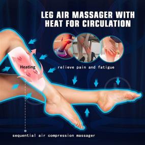 img 3 attached to Comrelax Leg Massager Calf Massager Air Compression with Heat - Portable Rechargeable Device for Improved Circulation, Pain Relief, and Relaxation at Home, Office, Sofa, or Chair