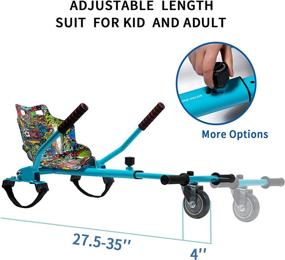 img 1 attached to 🏎️ Sunshine Go-Kart Seat Attachment Accessory for 6.5'', 8'', and 10'' Two Wheel Self Balancing Scooters