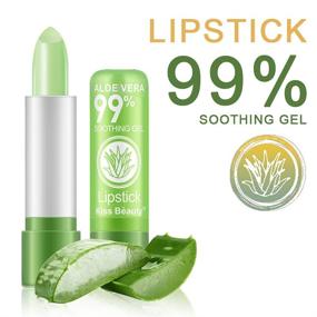 img 1 attached to 💄 HAOYA Set of 3 Aloe Vera Color Changing Lipstick: Long Lasting, Nutritious Plumper, Moisturizing Magic TemperaturE Color Change Lip Gloss in Matte Makeup (SET02)