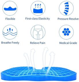 img 2 attached to 🪑 Leader Accessories U Shape Gel Seat Cushion Pad with Cooling Honeycomb Design for Car, Office Chair, Wheelchair, and Home - Relieve Pressure Sores with Ergonomics and Mesh Cover