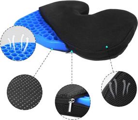 img 3 attached to 🪑 Leader Accessories U Shape Gel Seat Cushion Pad with Cooling Honeycomb Design for Car, Office Chair, Wheelchair, and Home - Relieve Pressure Sores with Ergonomics and Mesh Cover