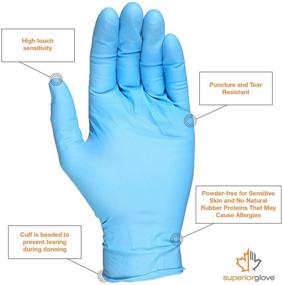 img 2 attached to 🧤 Superior Disposable Nitrile Gloves - 100 Count, Latex-Free, Powder-Free, 4mil Thickness, Blue Color