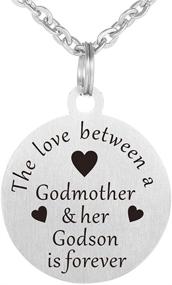 img 4 attached to 👩 Exquisite Dog Tag Necklace Jewelry: Godmother and Godson Pendant for a Special Bond