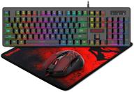 🎮 enhanced gaming experience with redragon s107 keyboard mouse combo and large mouse pad set logo