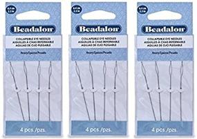 img 1 attached to 🧵 Set of 3 Beadalon 2.5" Heavy Collapsible Eye Needles - 4pcs per Pack - Total of 12 Needles (in Rigid Pak TM Mailer)
